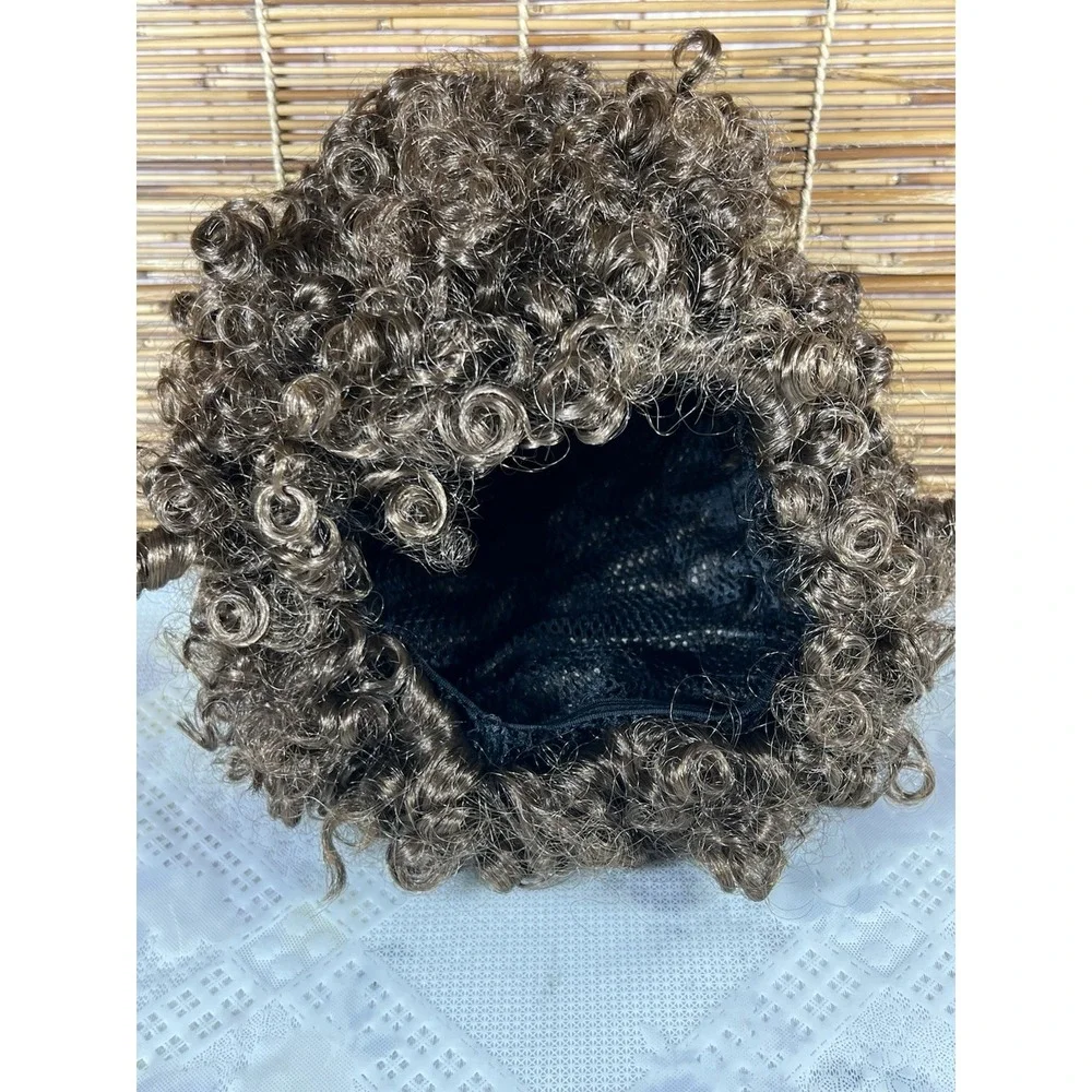 Short Afro Kinky Curly Wig for Men Women, Synthetic Funny Cosplay Wigs, Brown‎